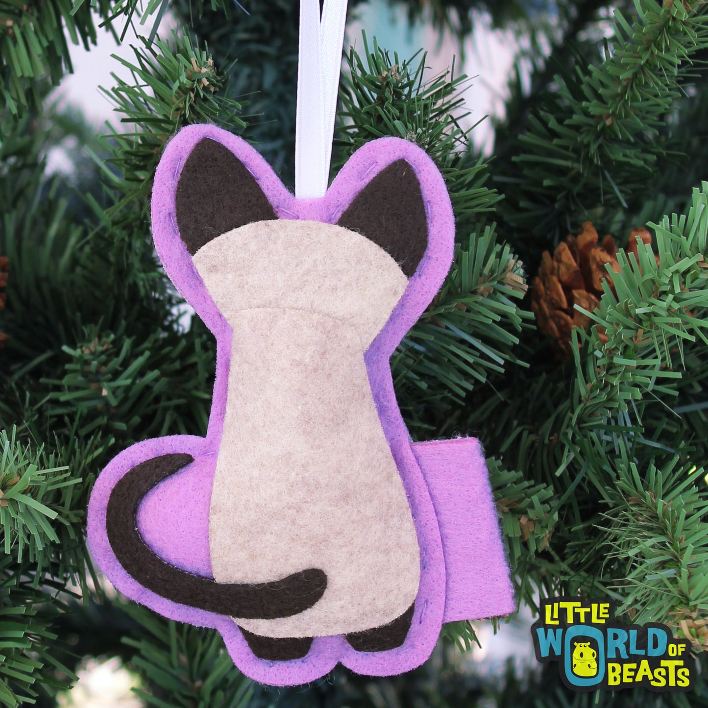 Felt Cat Christmas Ornament -Siamese