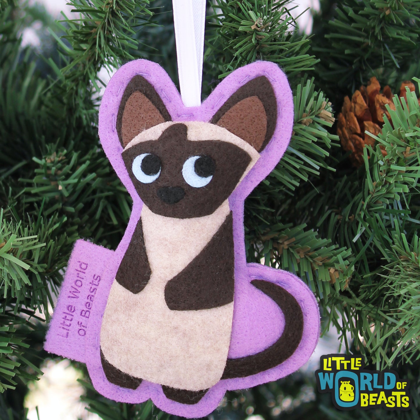 Felt Cat Christmas Ornament -Siamese