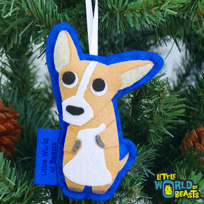 Handmade Felt Animal Christmas Ornament - Chihuahua