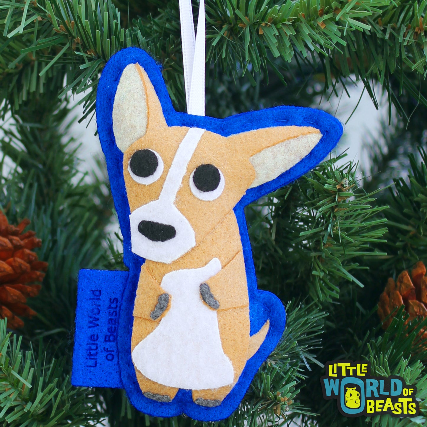 Felt Christmas Ornament- Chihuahua - Personalizable