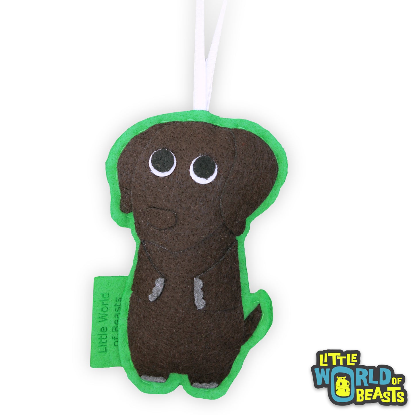 Chocolate Lab Christmas Ornament - Felt