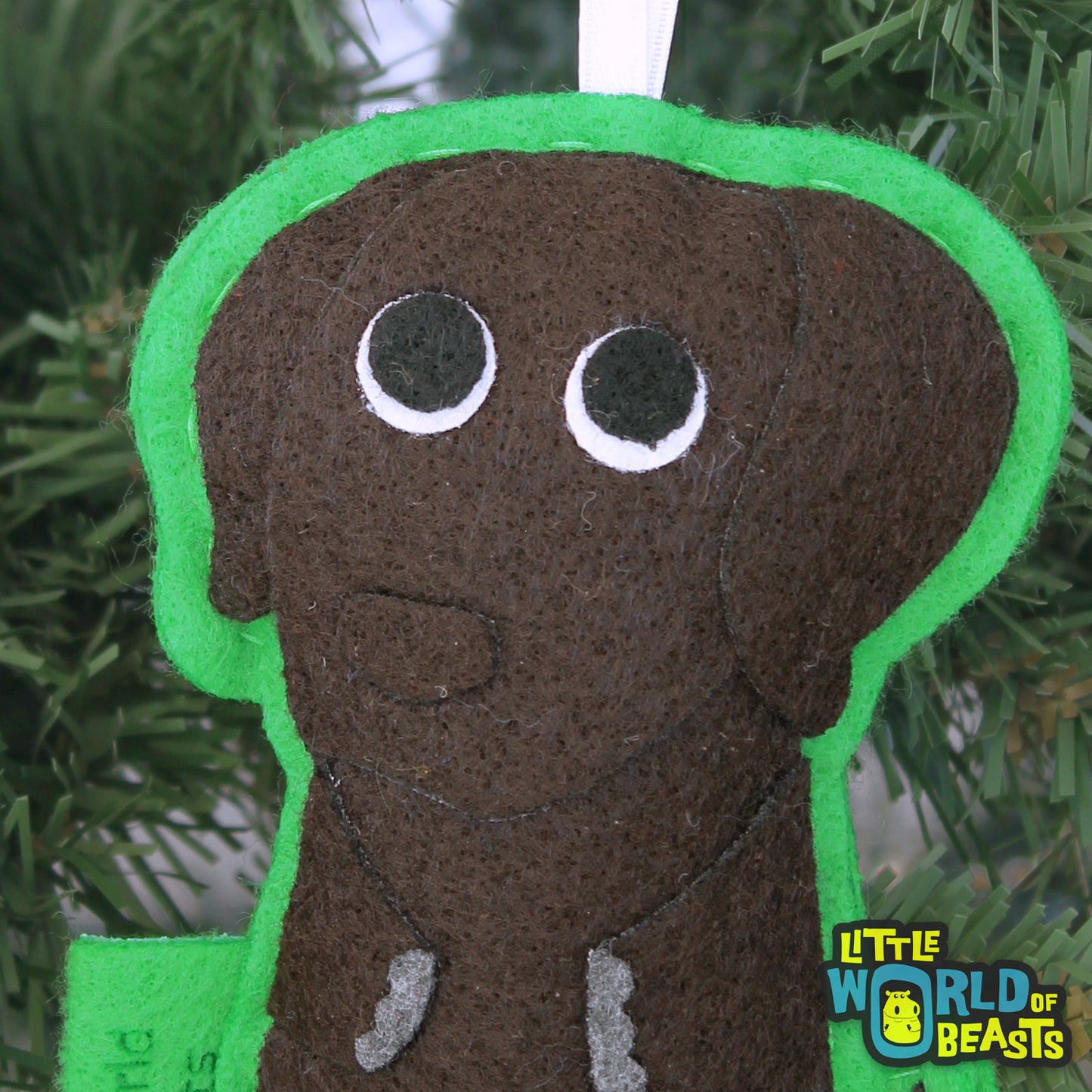 Chocolate Lab - Dog Bree Christmas Ornament 