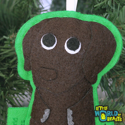 Chocolate Lab - Dog Bree Christmas Ornament 
