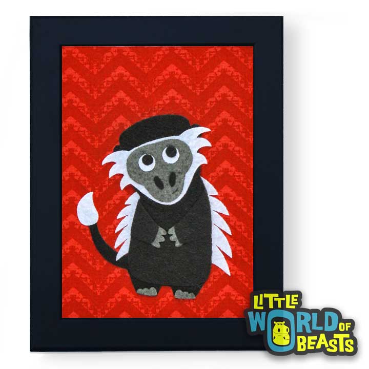 Albert the Colobus Monkey - Framed - Kids Room Decor - Little World of Beasts