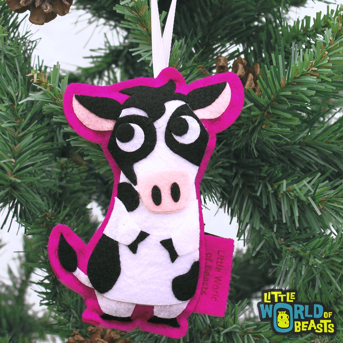 Cow - Felt Animal Ornament - Little World of Beasts