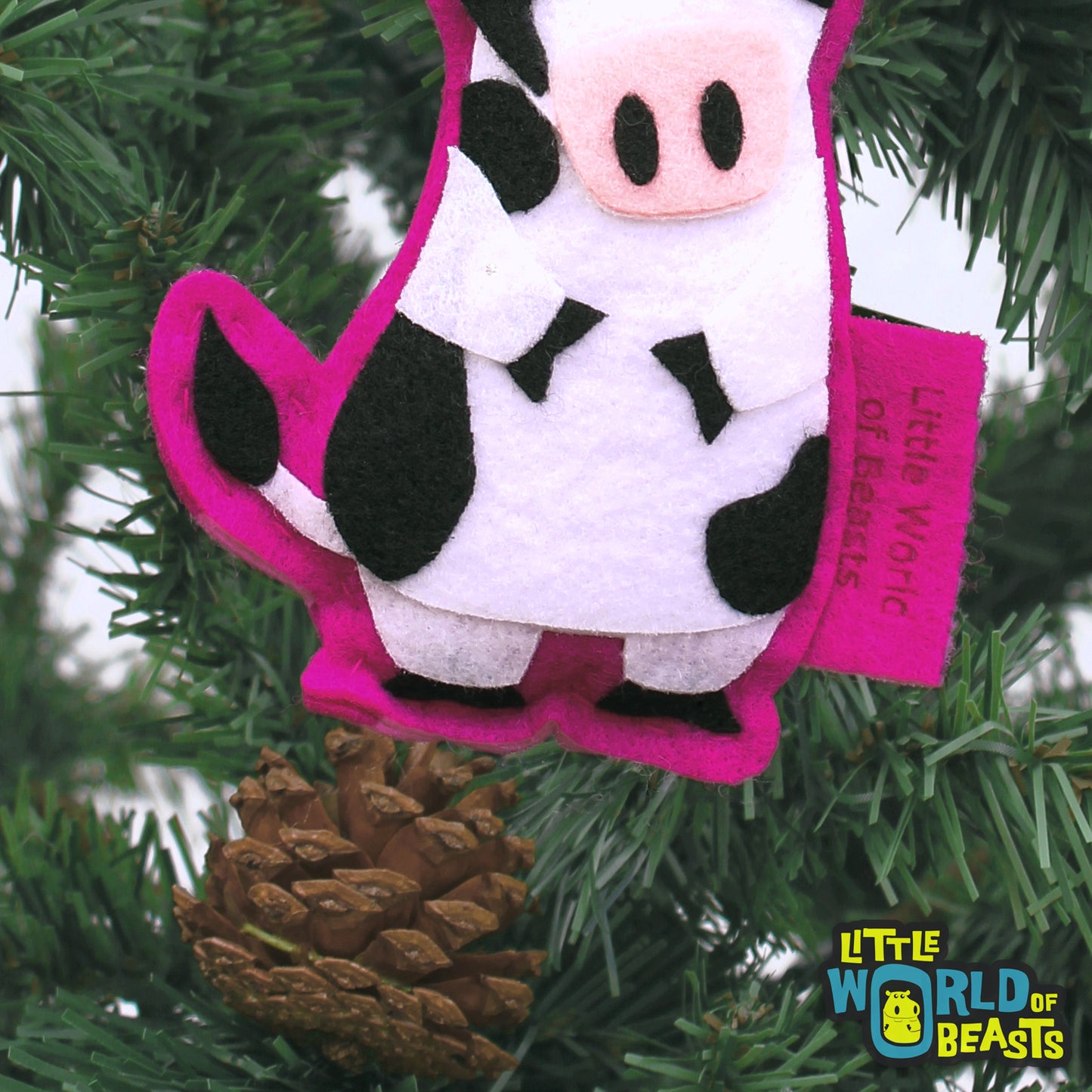 Cow - Felt Animal Ornament - Little World of Beasts