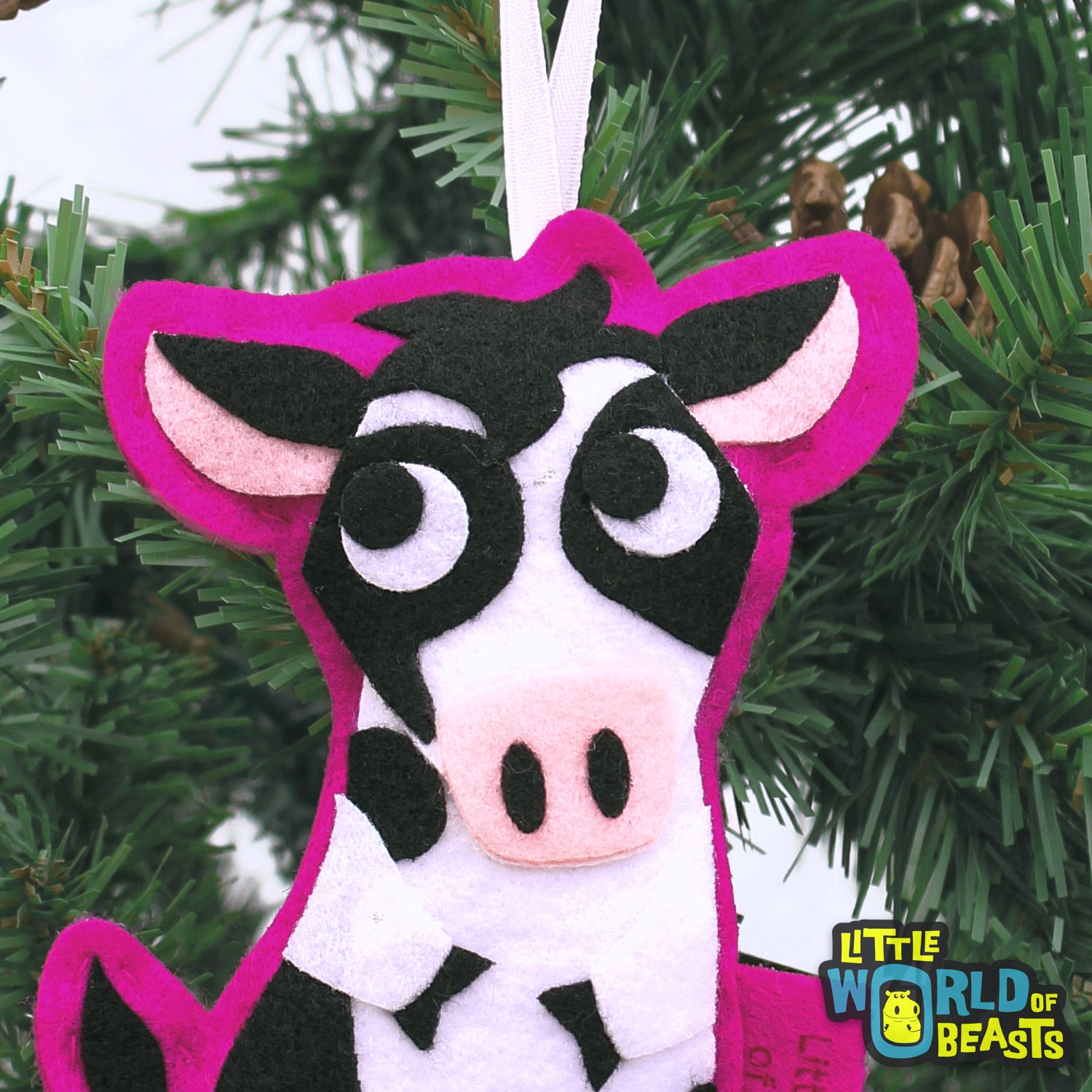 Cow - Felt Animal Ornament - Little World of Beasts