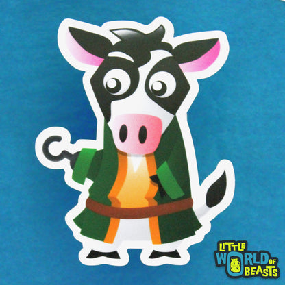 Cow with Hook Vinyl Sticker