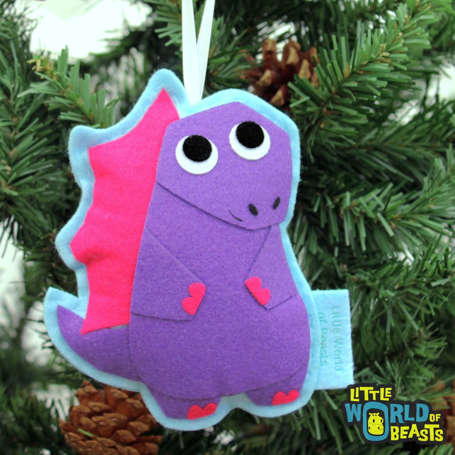  Dinosaur  Felt Christmas Ornament
