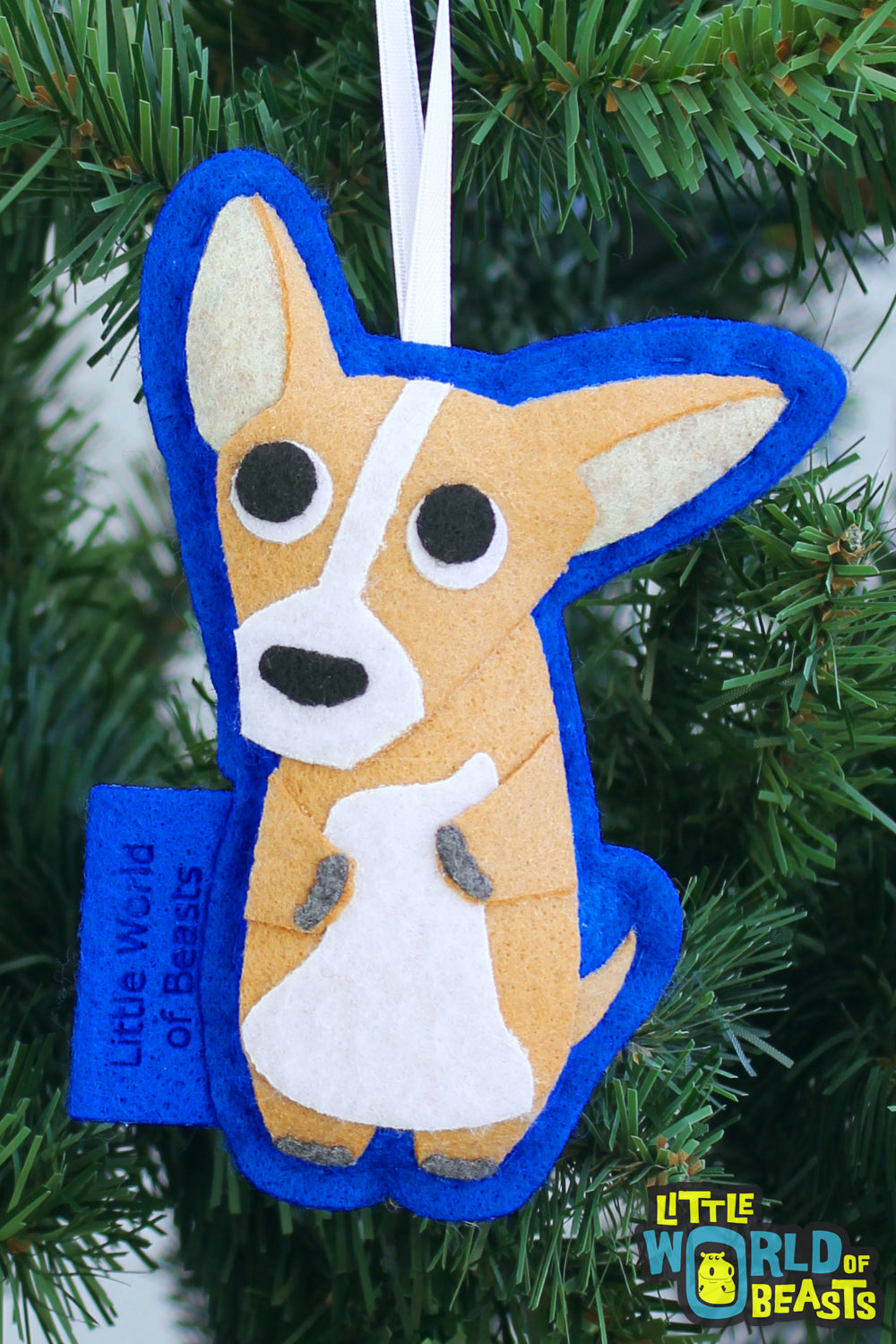 Felt Christmas Ornament- Chihuahua - Personalizable