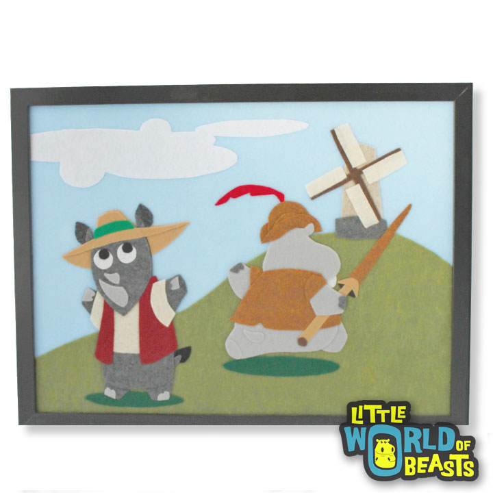 Have At You, Monstrous Windmill! - Don Quixote Felt Illustration