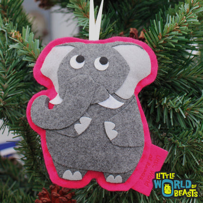 Elephant - Felt Christmas Ornament