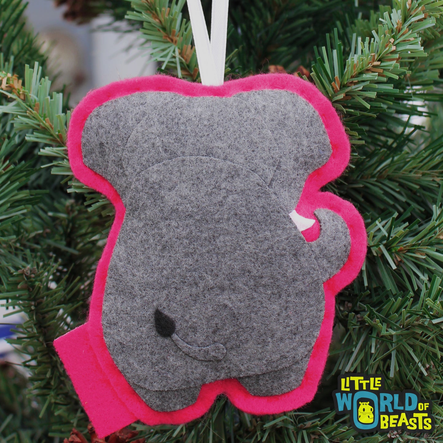 Elephant - Felt Christmas Ornament
