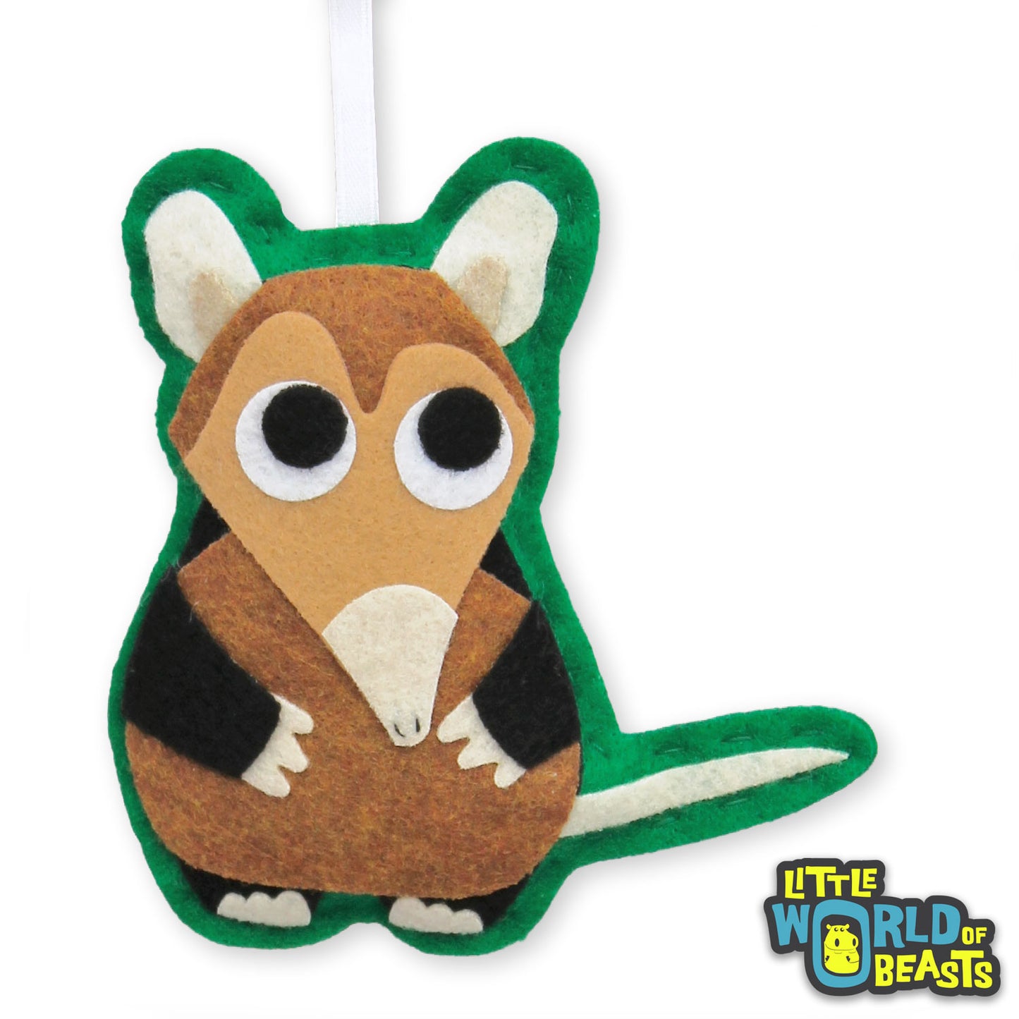 Gideon the Elephant Shrew Felt Animal Ornament