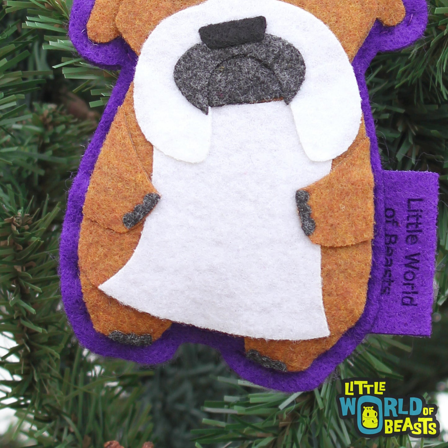 English Bulldog  Felt Christmas Ornament