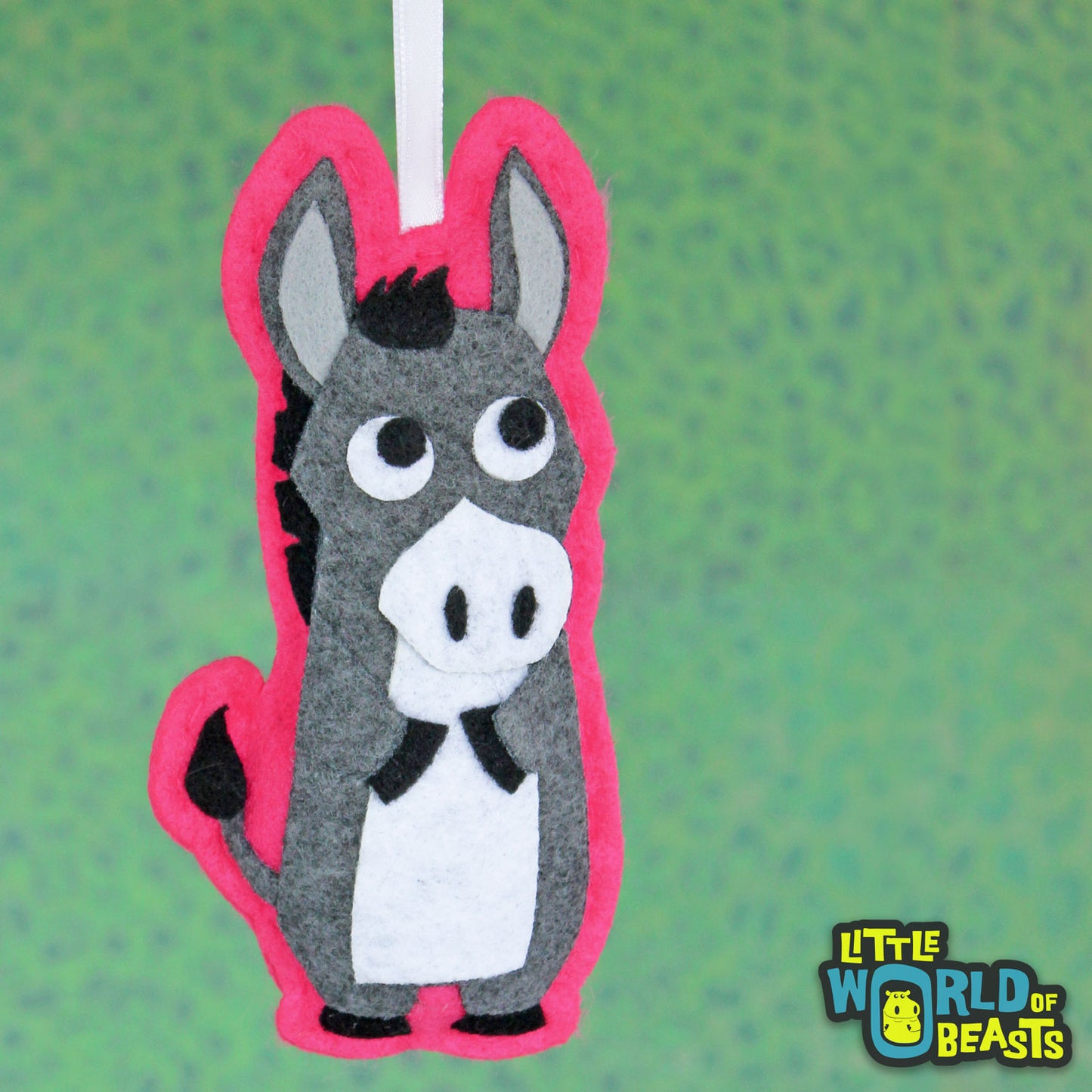 Personalizable Felt Animal Ornament - Donkey