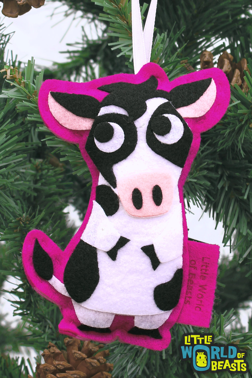 Felt Animal Ornament Cow- Little World of Beasts