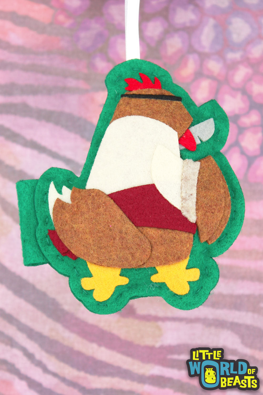 Pirate Chicken - Felt Animal Christmas Ornament