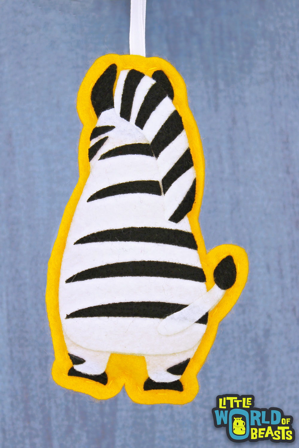 Felt African Animal Ornament - Zebra