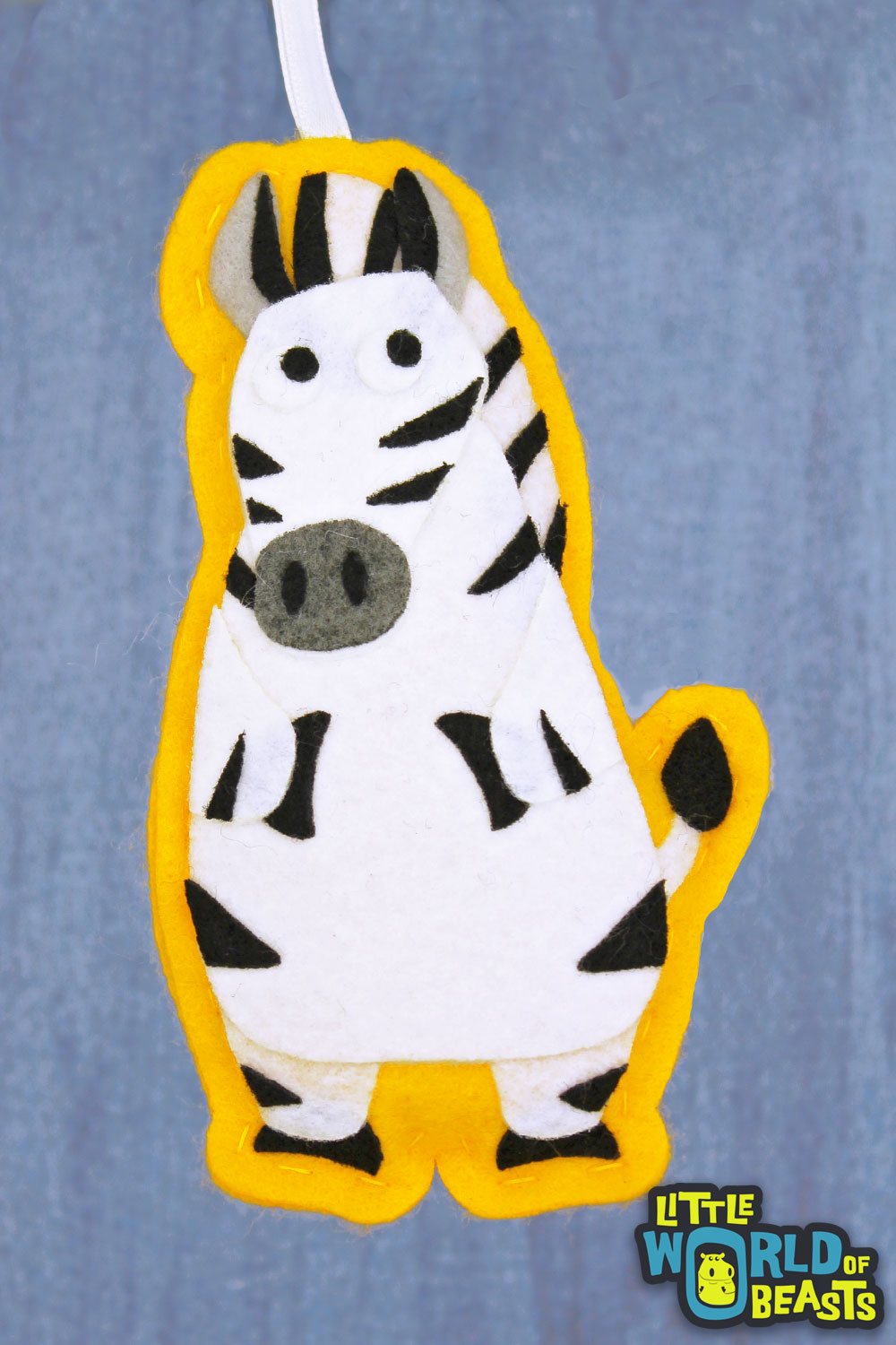 Handmade Zebra Ornament - Personalizable