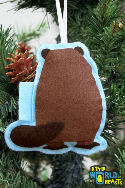 Felt Animal Ornament - Beaver