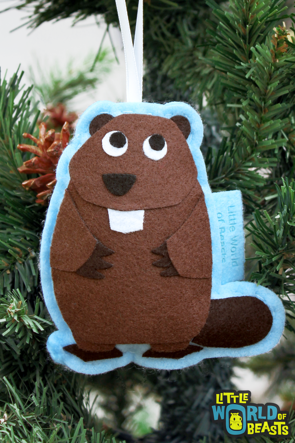 Personalized Beaver Christmas Ornament
