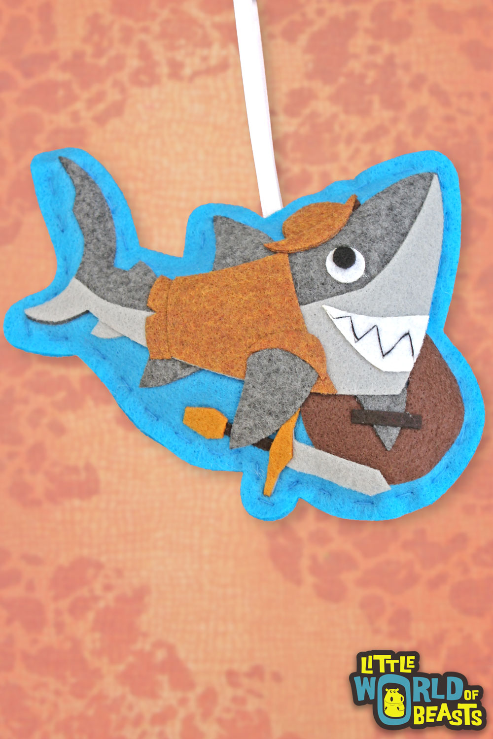 Felt D&D Animal Ornament - Shark Knight