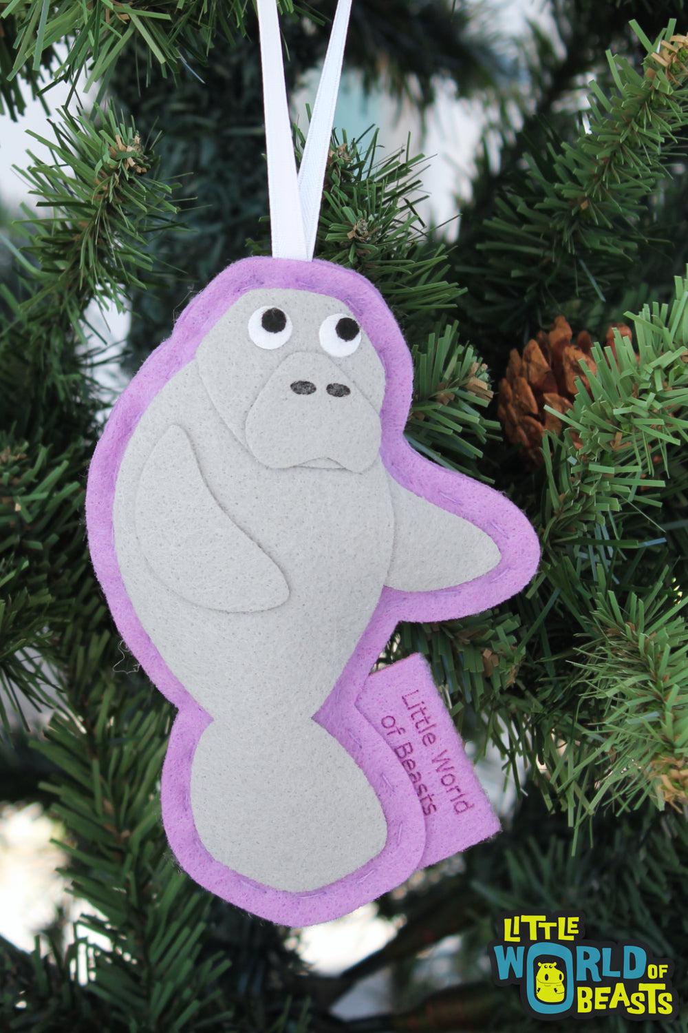 Felt Animal Ornament - Manatee