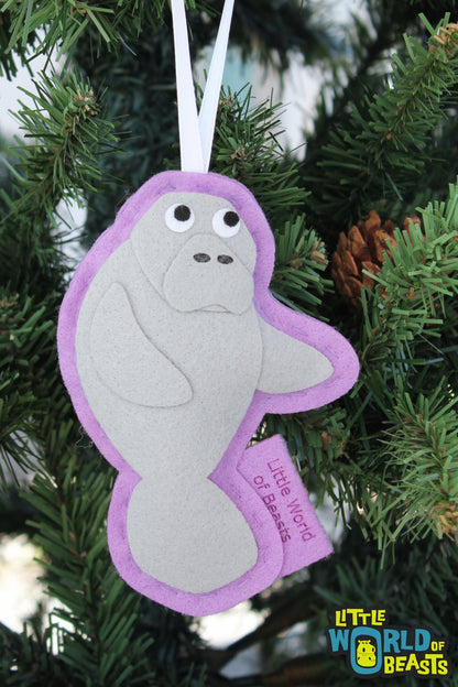 Personalized Mantee Christmas Ornament- Little World of Beasts