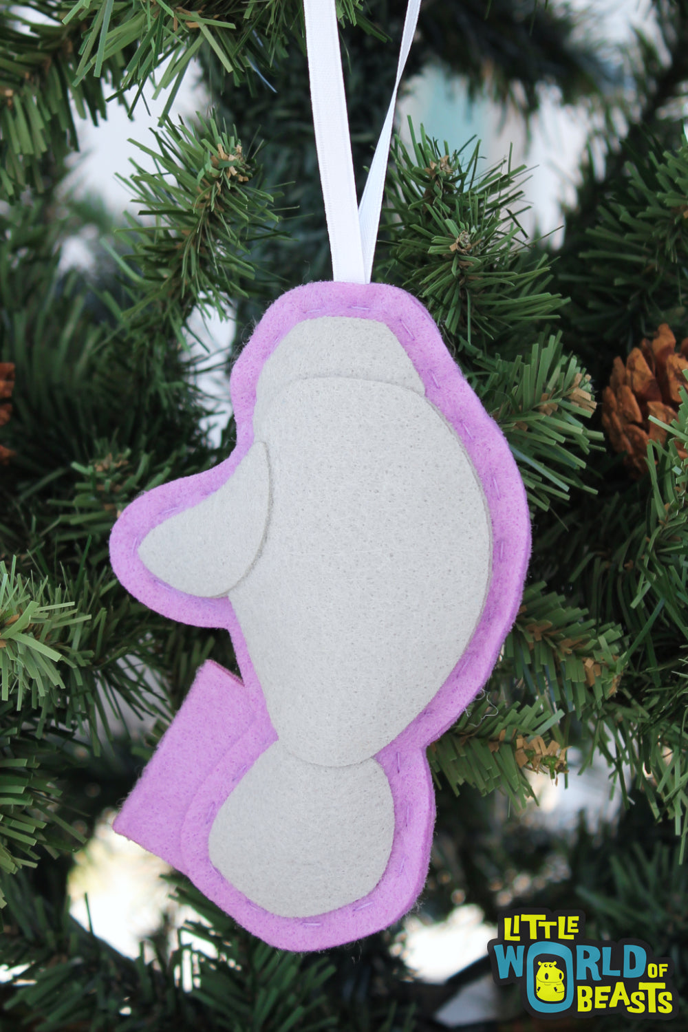 Felt Animal Ornament - Manatee