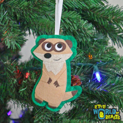 Meerkat - Felt Animal - Handmade Christmas Ornament