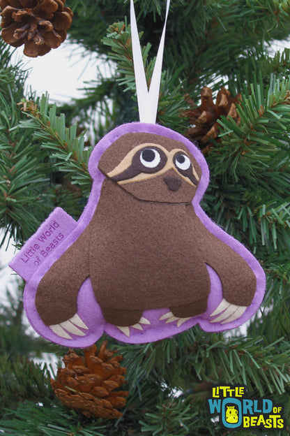 Felt Animal Ornament - Sloth