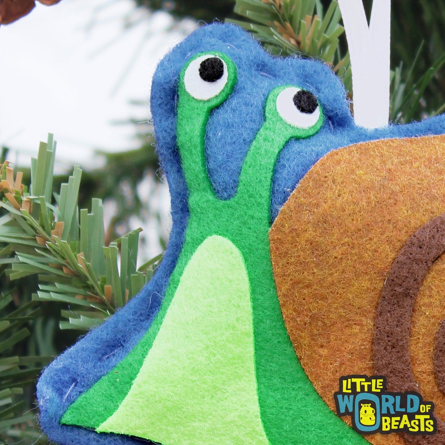 Snail - Felt Animal Christmas Ornament 