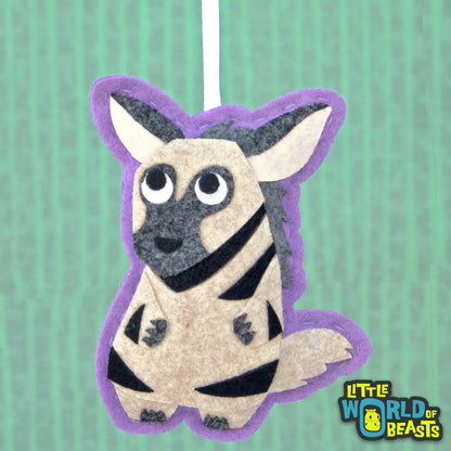 Ichabod the Striped Hyena - Felt Animal Ornament - Little World of Beasts