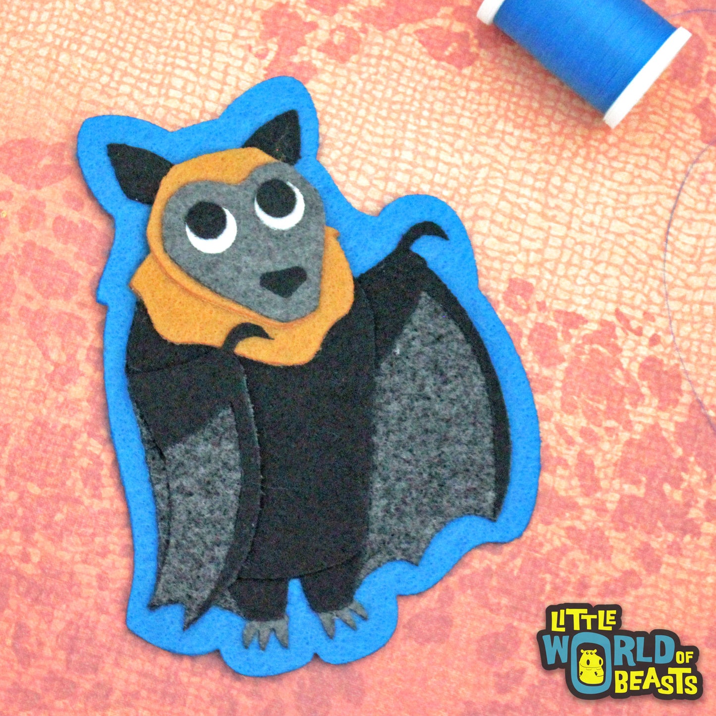Ginger the Flying Fox Patch - Iron On or Sew On Patch  - Little World of Beasts