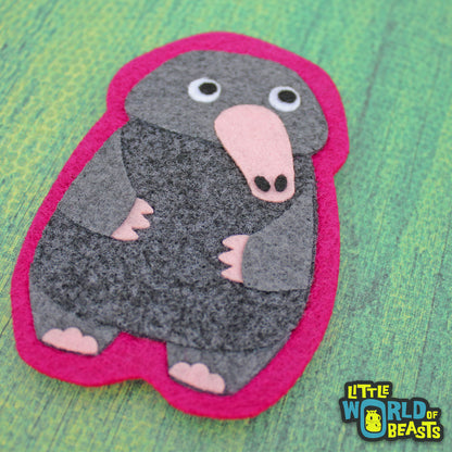 Felt Animal Patch - Sew On or Iron on - Common Mole