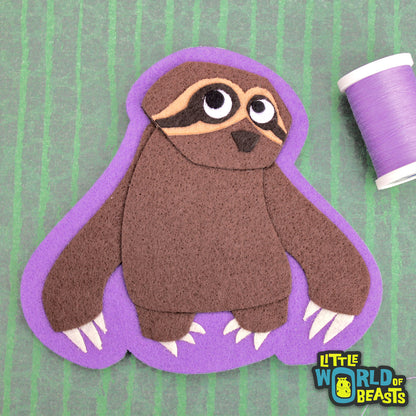 Gracie the Sloth - Felt Animal Sew On or Iron On Patch