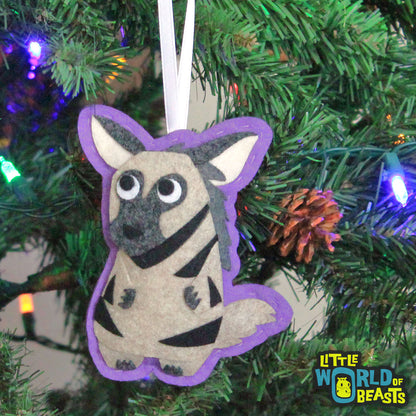 Hyena - Handmade Felt Christmas Ornament