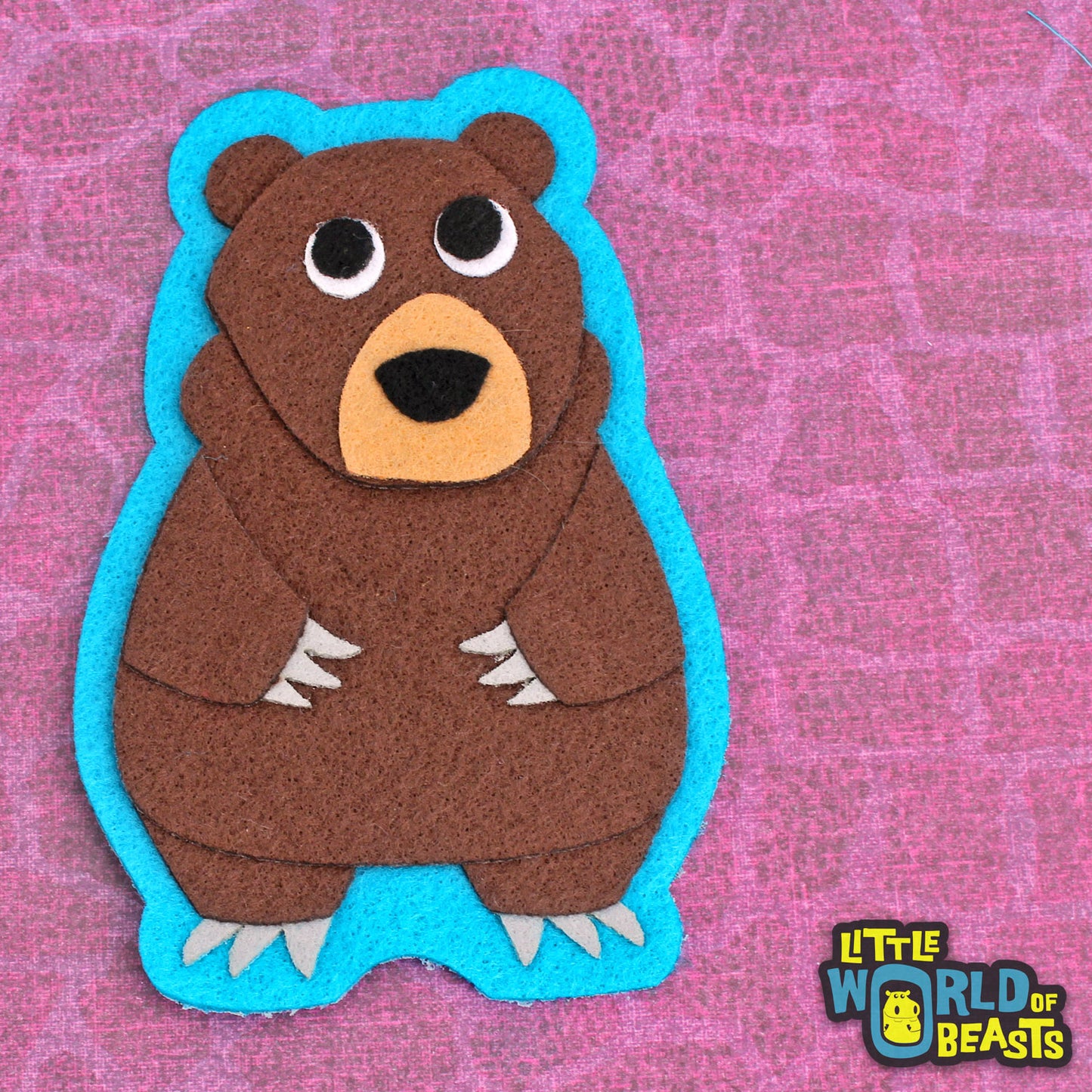 Grizzly Bear - Felt Animal Applique