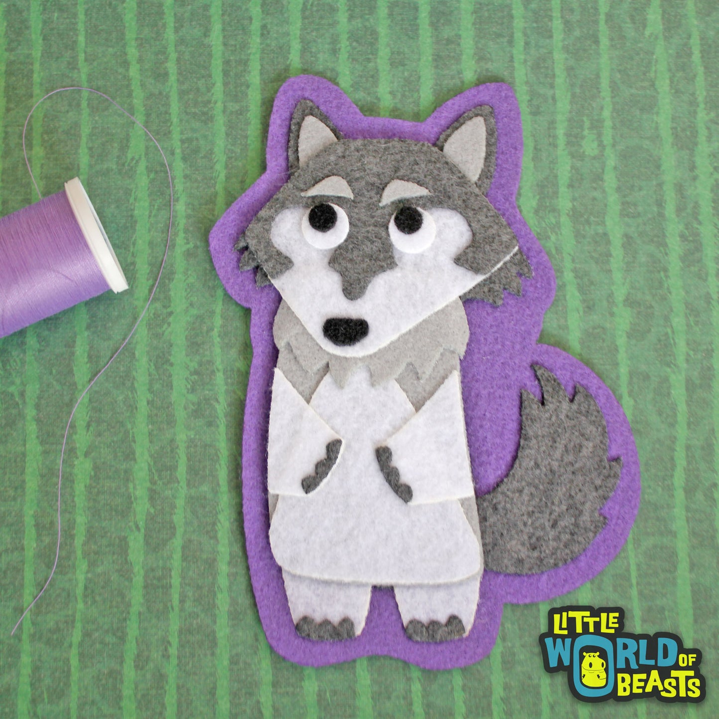 Hugo the Wolf - Felt Animal Sew On or Iron On Patch - Little World of Beasts