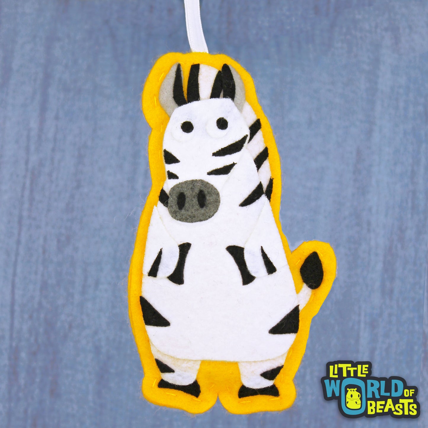 Zebra Ornament With Customizable Back