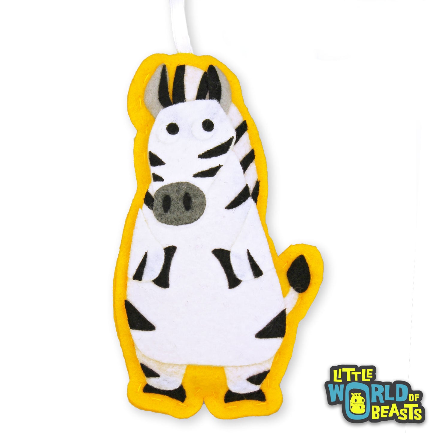 Personalizable  Zebra Felt Ornament