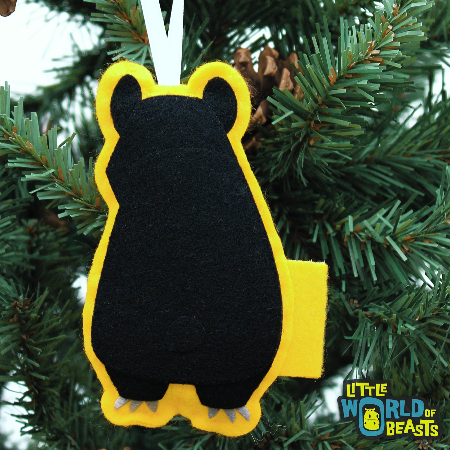Felt Christmas Ornament  - Black Bear-