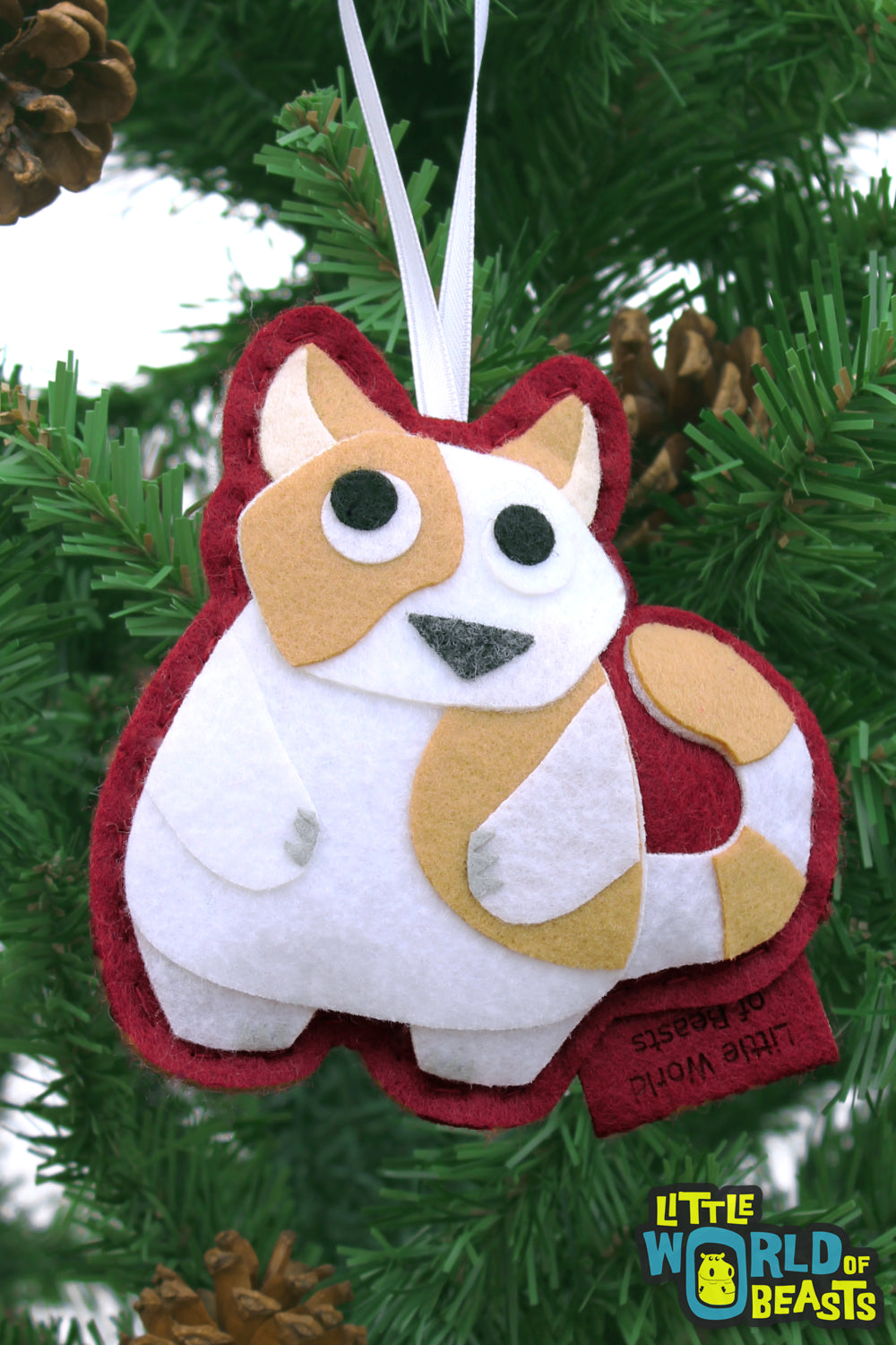 Felt Christmas Ornament - Felt Cat