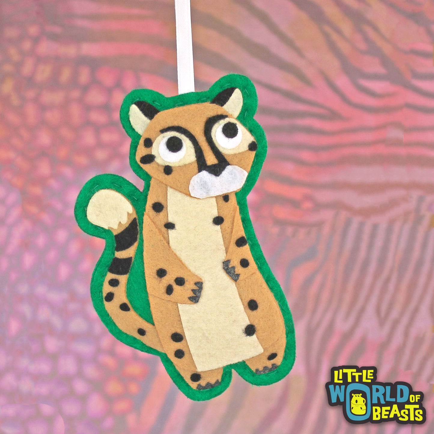 Felt Animal Christmas Ornament - Cheetah