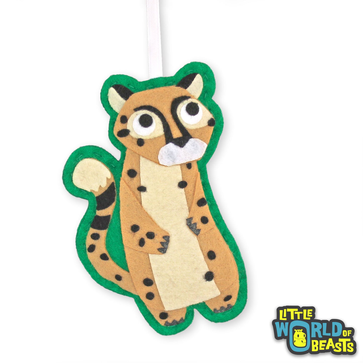 Darby the Cheetah - Felt Animal Ornament - Little World of Beasts