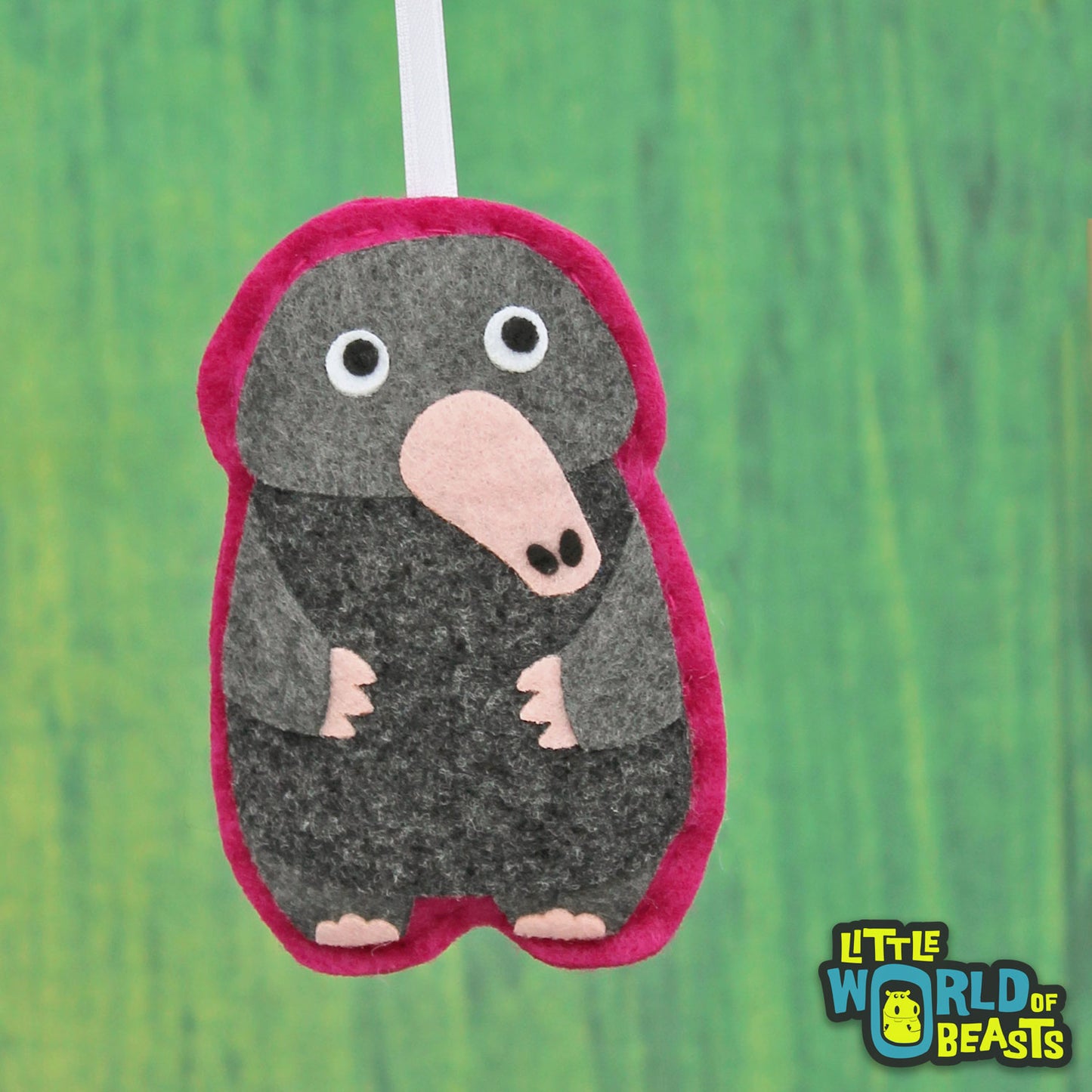 Neville the Mole - Felt Woodland Ornament - Little World of Beasts