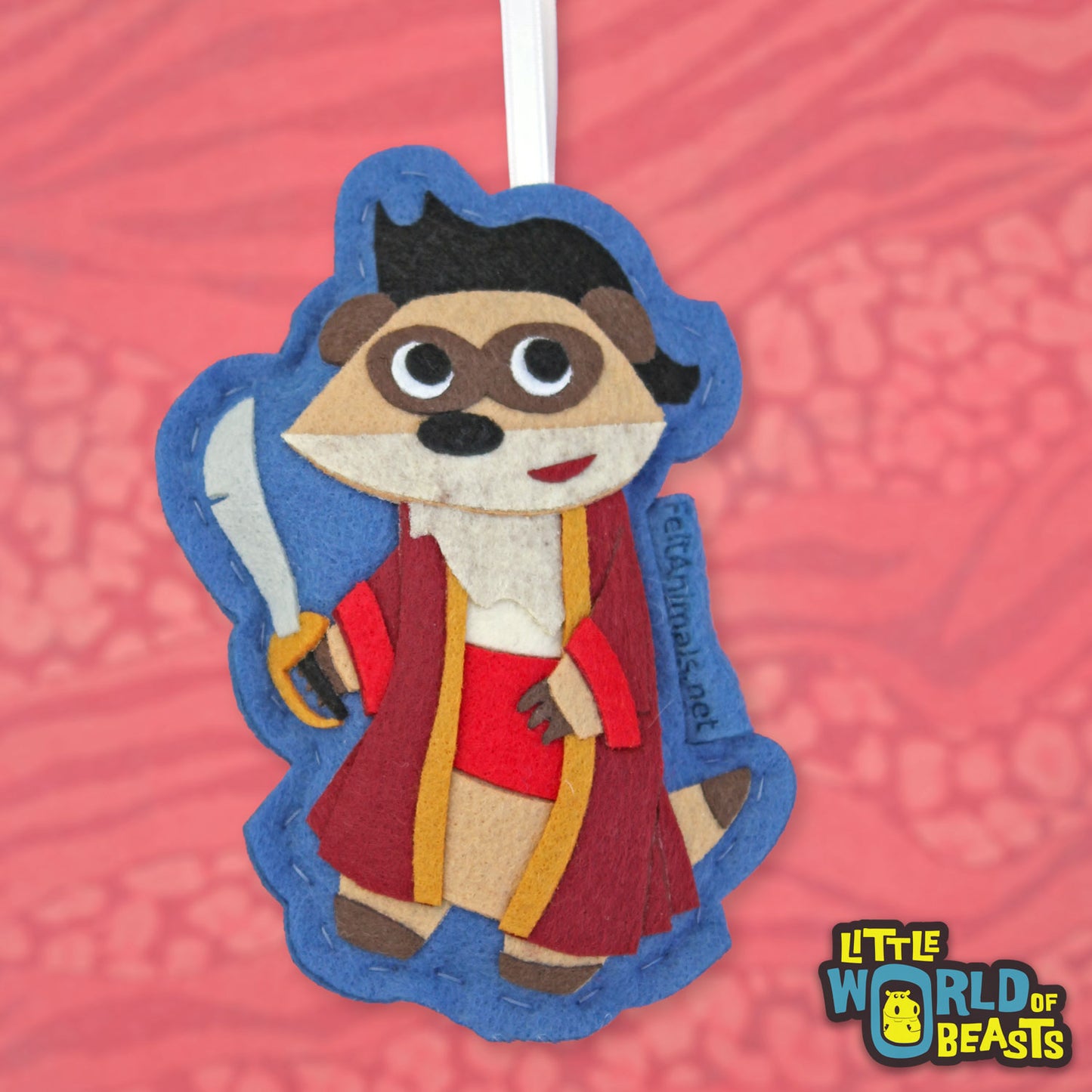 Pirate Captain Meerkat - Felt Christmas Ornament 