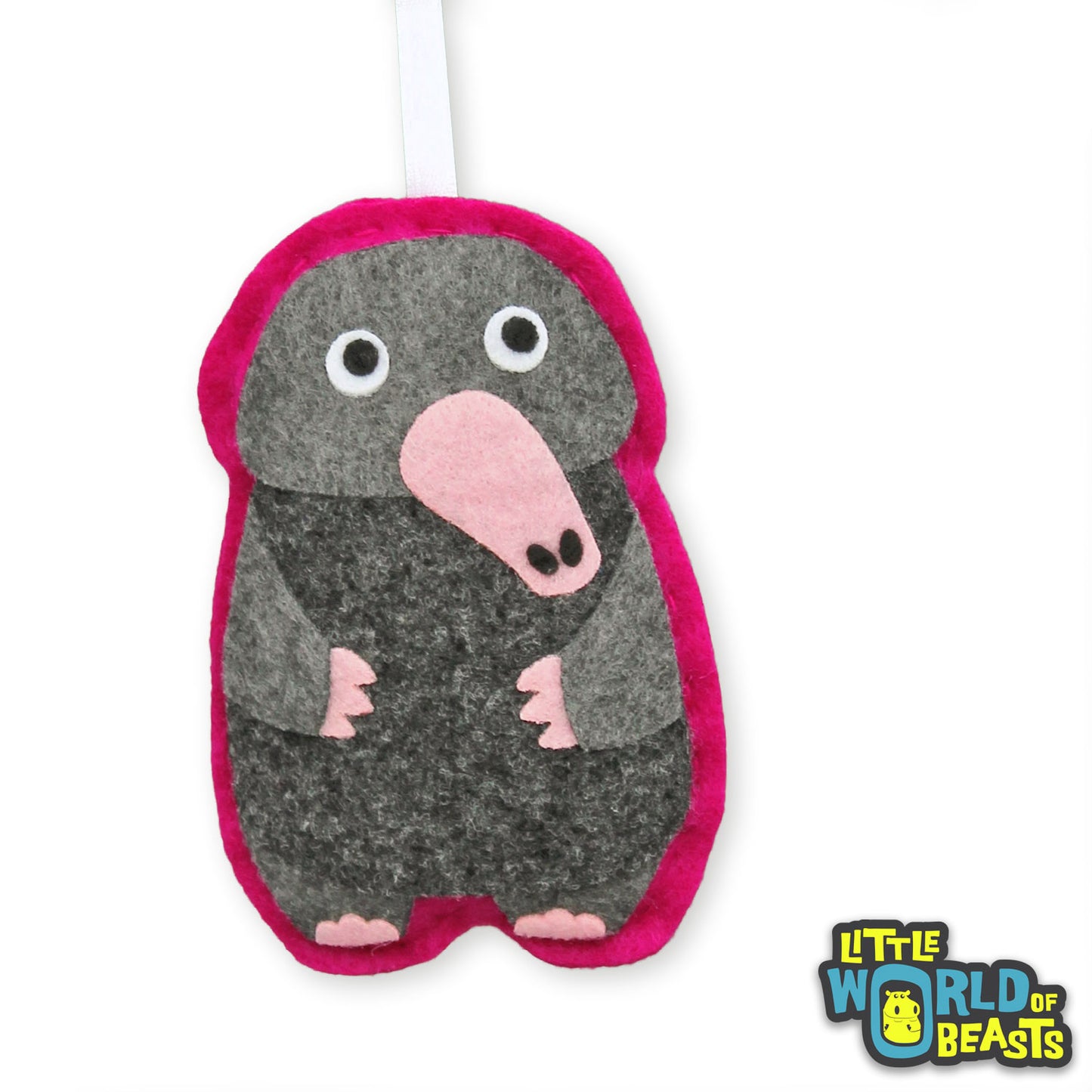 Neville the Mole - Felt Woodland Ornament - Little World of Beasts