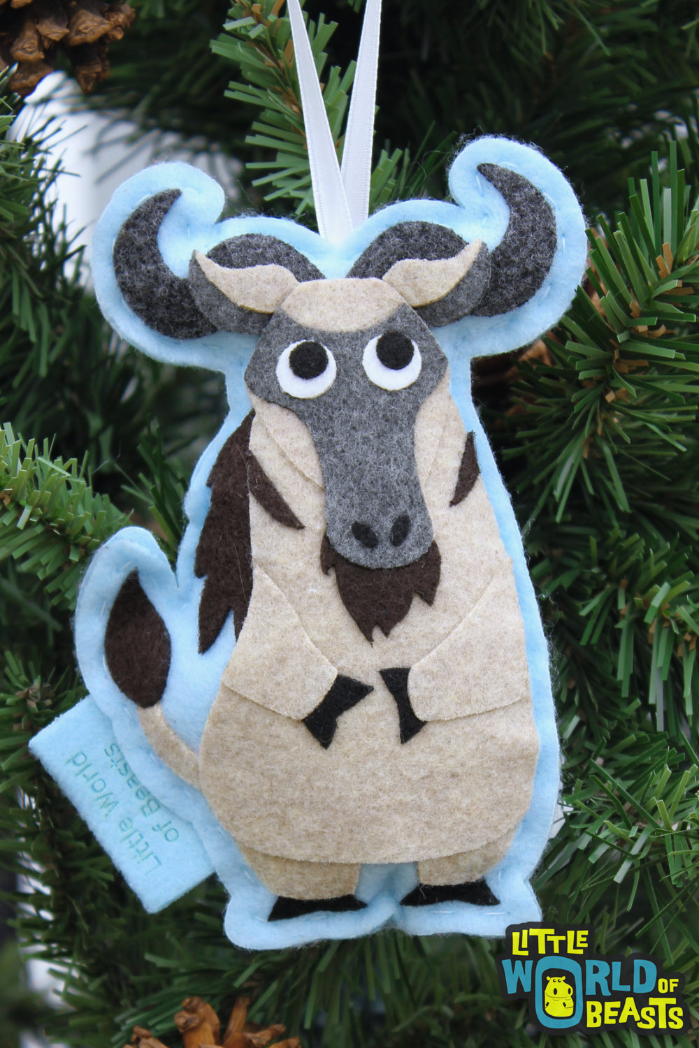 Felt Christmas Ornament - Wildebeest
